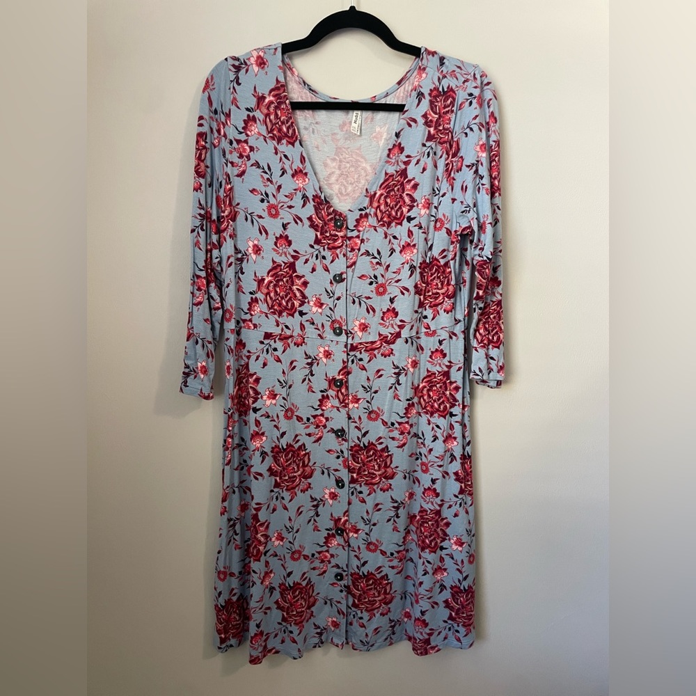 Mudd Blue Floral Dress Size XXL